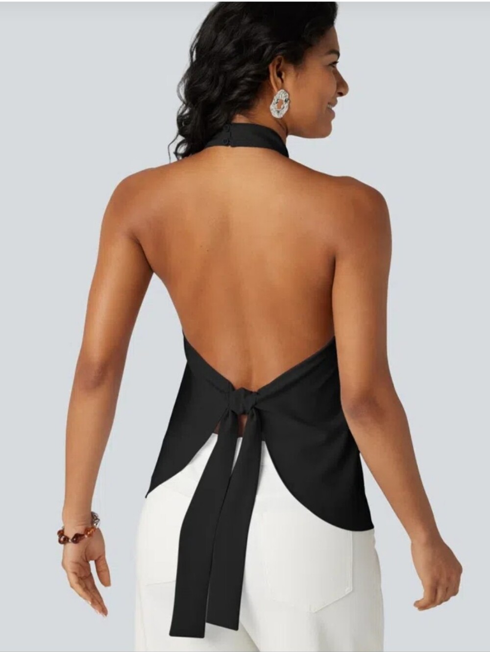 Halara NWTs Backless Tie-back Casual Halter Top - Picture 4 of 6